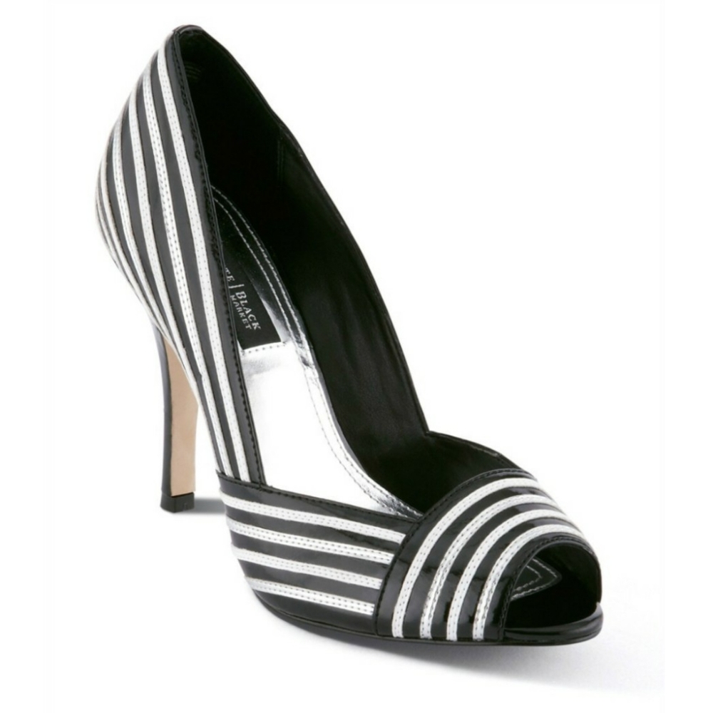 White House Black Market Striped Pumps